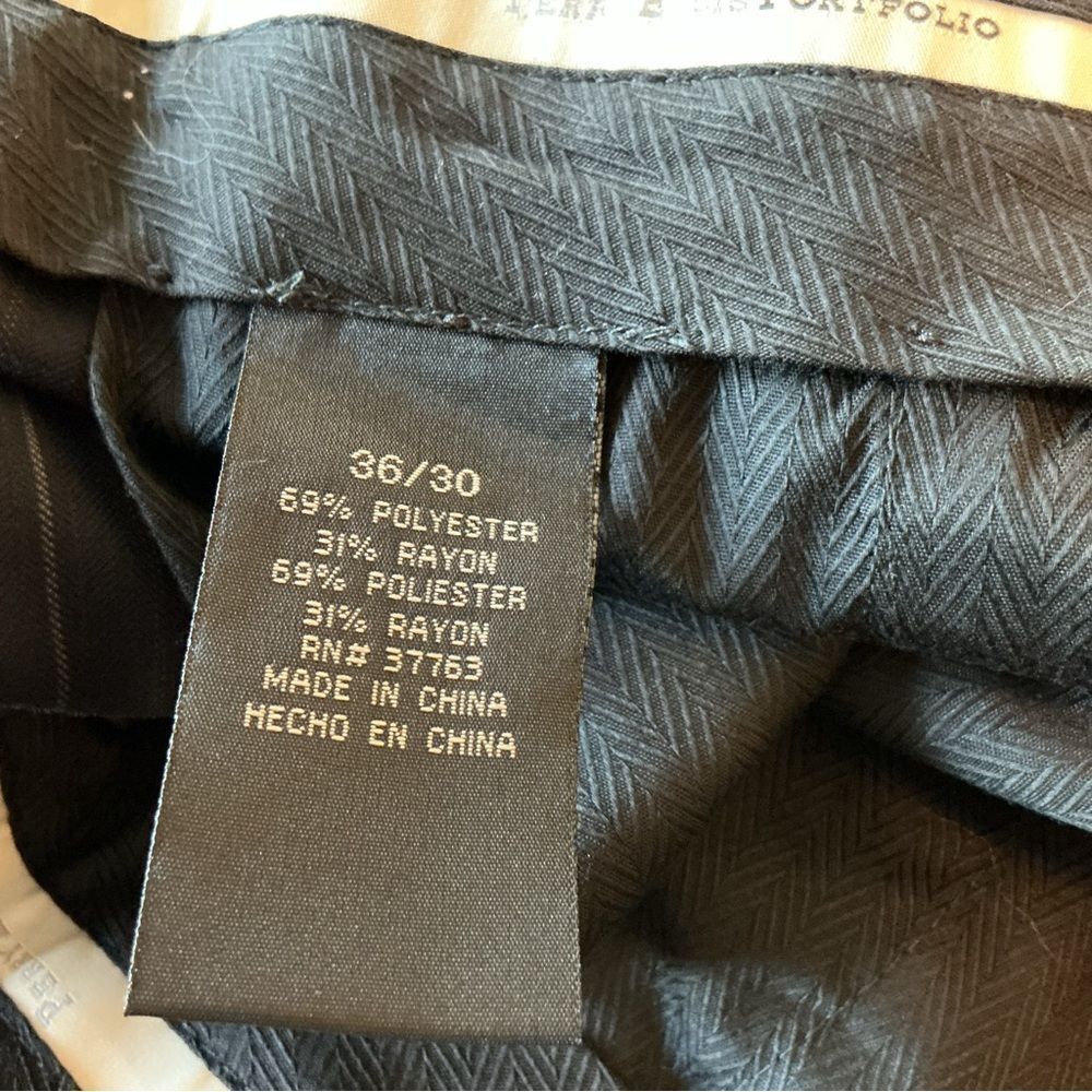 NWT. Perry Ellis Brand Mens Navy Pinstripe Dress Slacks 36 X 30 - Picture 10 of 10